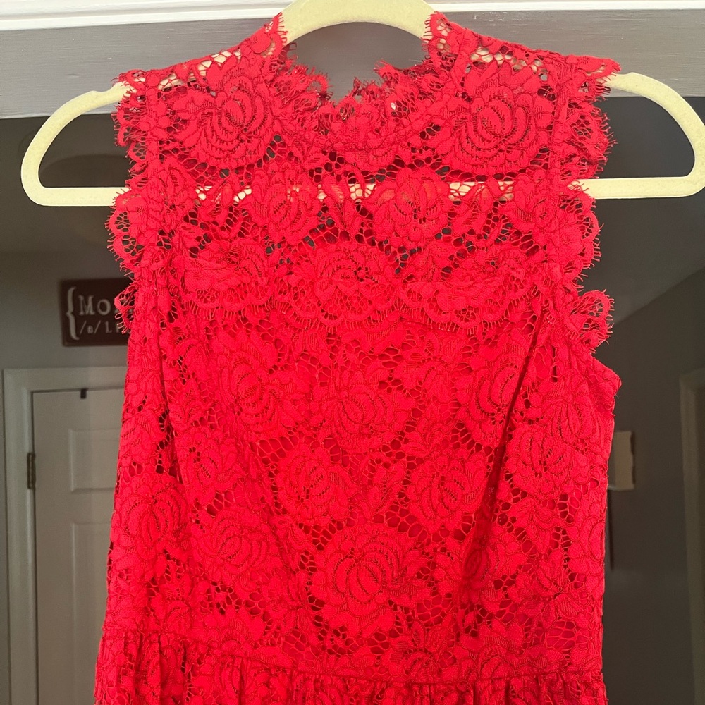 Kate Spade Red Midi Dress with Elegant Design